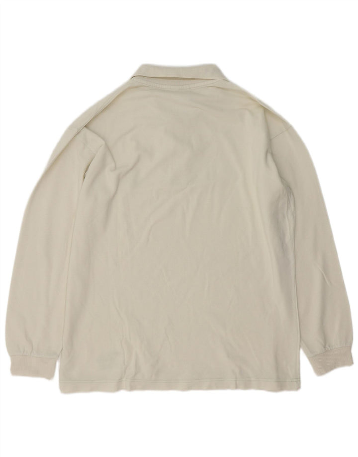 Polo Uomo Trussardi Manica Lunga Large in Cotone Bianco