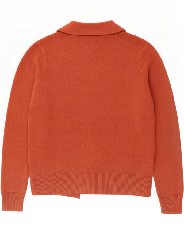 Maglione cardigan aperto da donna Marks & Spencer UK 10 piccolo acrilico rosso