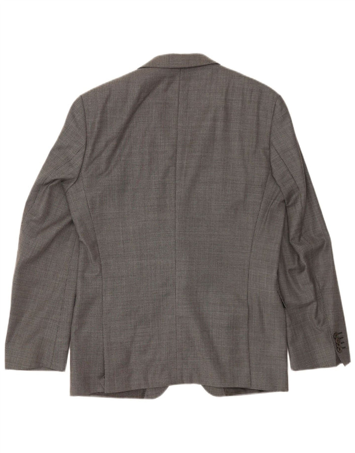 Lanificio In Biella Giacca Blazer a 2 Bottoni da Uomo UK 50 Large Grigia