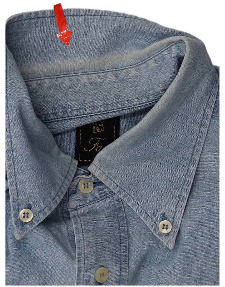 Camicia Jeans Uomo Fay Large Blu Cotone