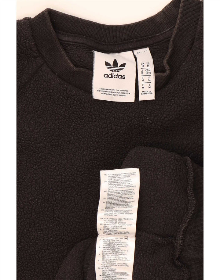 Maglione in pile grafico da uomo Adidas medio poliestere nero