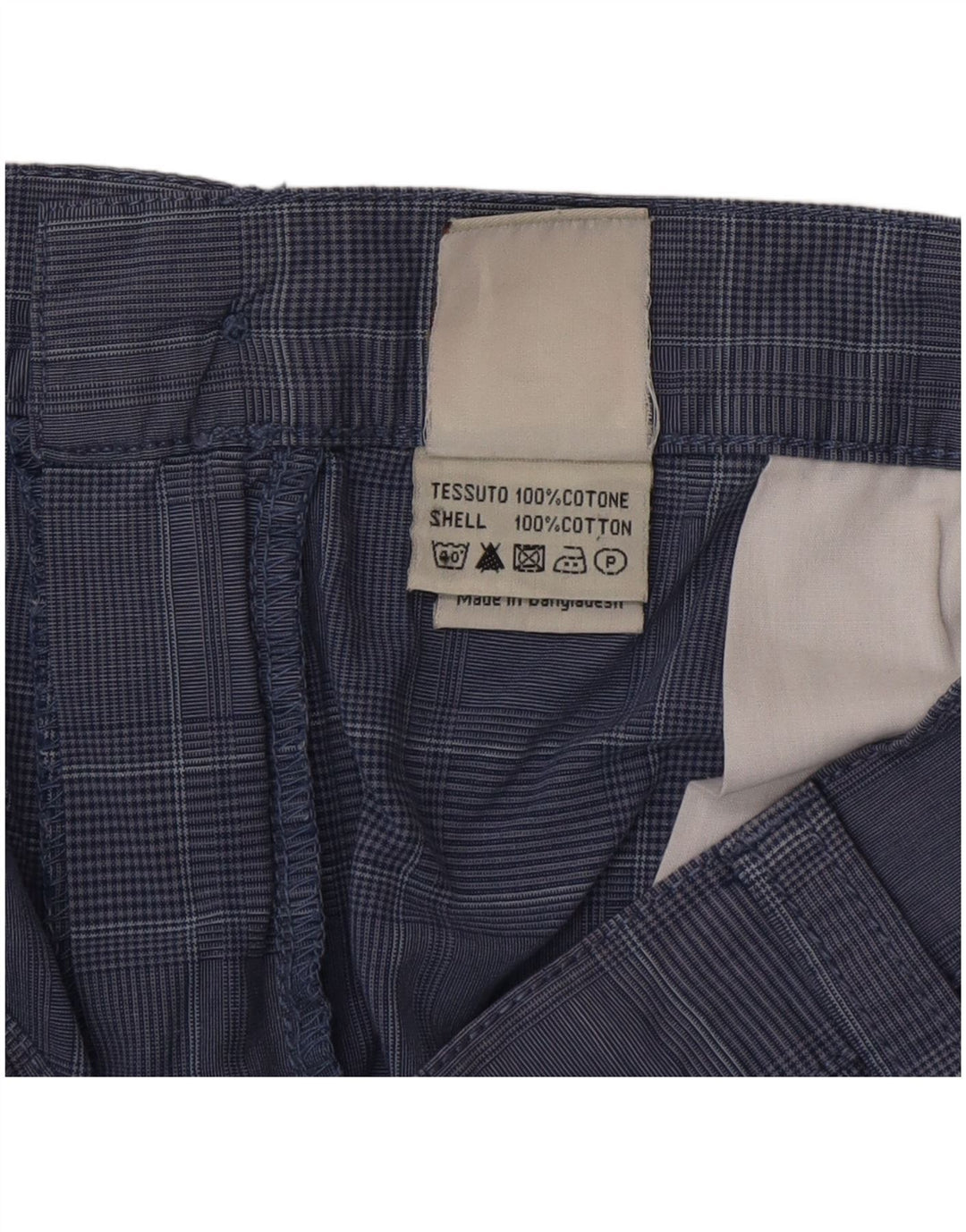 Pantaloncini cargo da uomo lato blu IT 52 XL W36 cotone a quadri blu