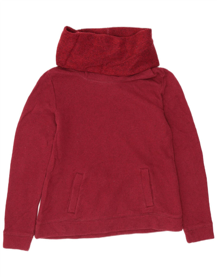 J. Crew - Felpa con collo alto da donna, maglione, UK 10, piccolo, in cotone bordeaux