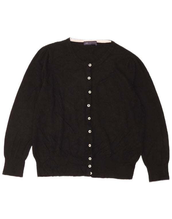 Maglione cardigan da donna Marks & Spencer UK 18 XL viscosa nera