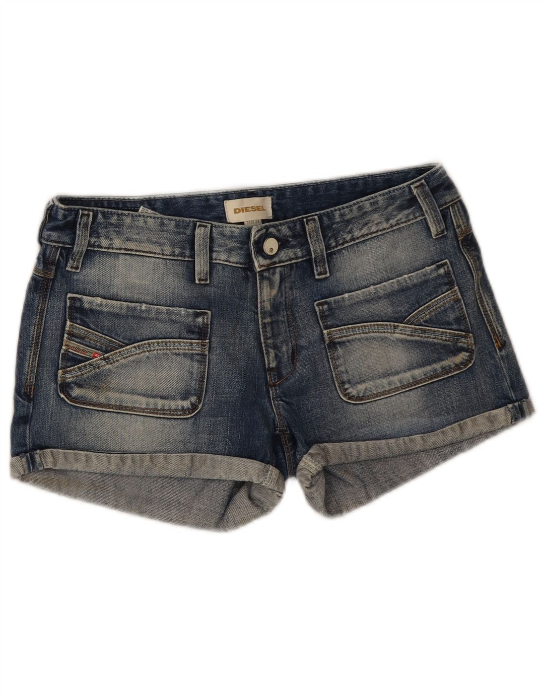 Pantaloncini di jeans da donna Diesel W29 cotone blu medio