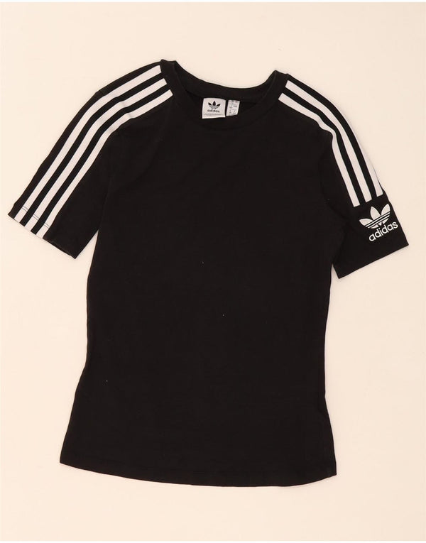 T-shirt grafica da donna Adidas Top UK 12 cotone medio nero