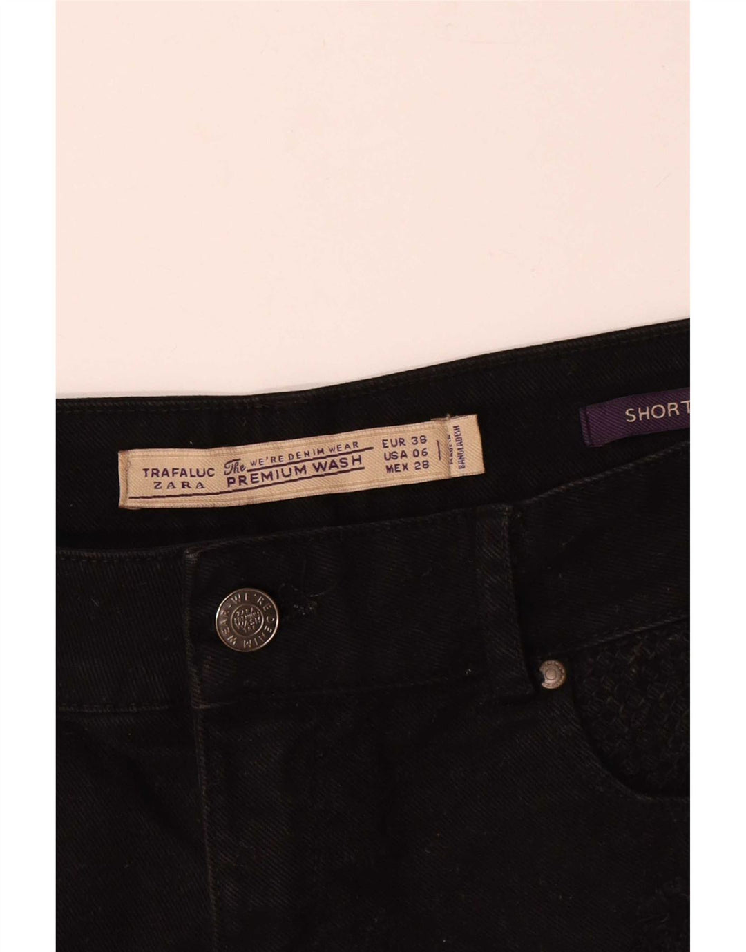 Pantaloncini di jeans da donna Zara EU 38 piccoli W28 neri