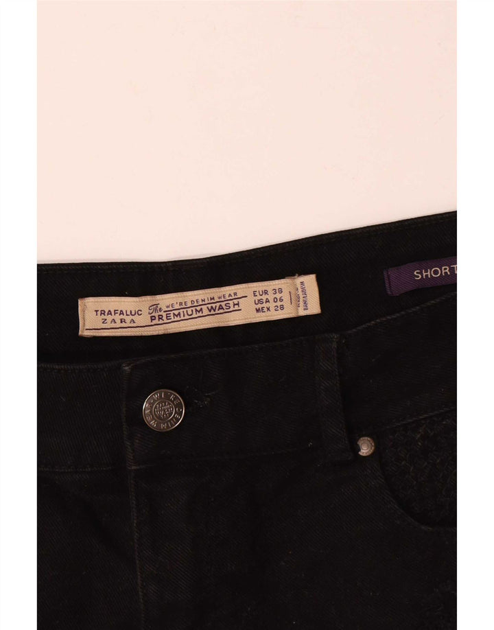 Pantaloncini di jeans da donna Zara EU 38 piccoli W28 neri