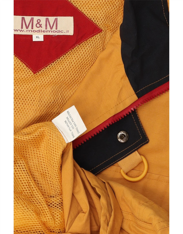 Giacca antipioggia vintage da uomo UK 42 XL in nylon giallo