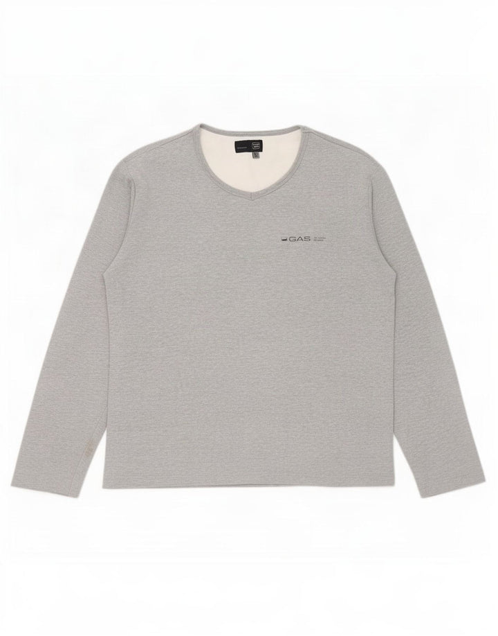 Maglia da uomo Gas a maniche lunghe XL in cotone grigio