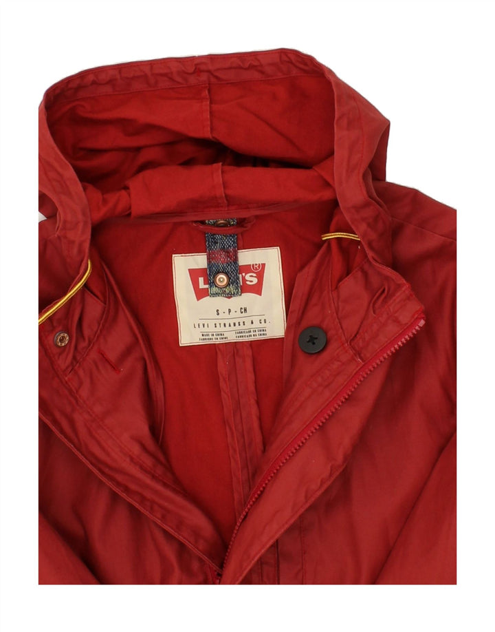 LEVI'S Mens Hooded Raincoat UK 36 Small Red Vintage Levi's and Second-Hand Levi's from Messina Hembry 