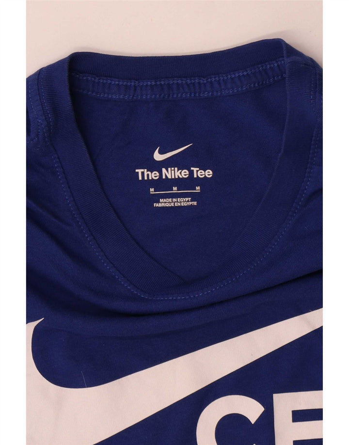 T-shirt grafica da uomo Nike Top in cotone blu medio