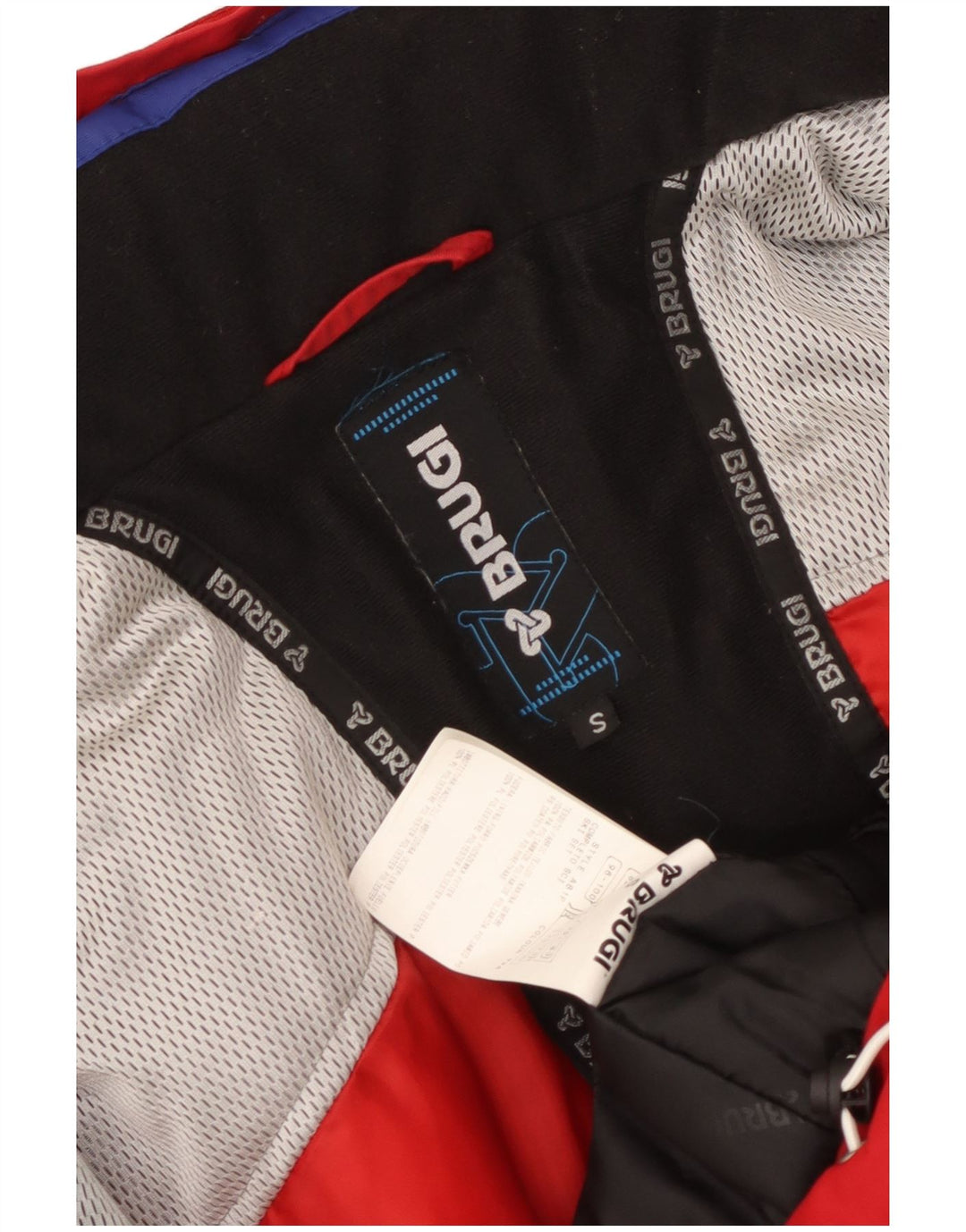 Giacca da sci con cappuccio da uomo Brugi UK 36 Small Red Colourblock in poliammide