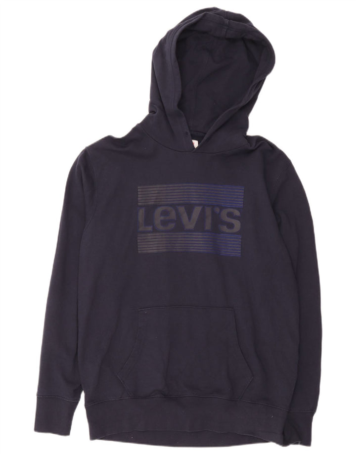 Maglione con cappuccio grafico da uomo Levi's grande in cotone blu navy