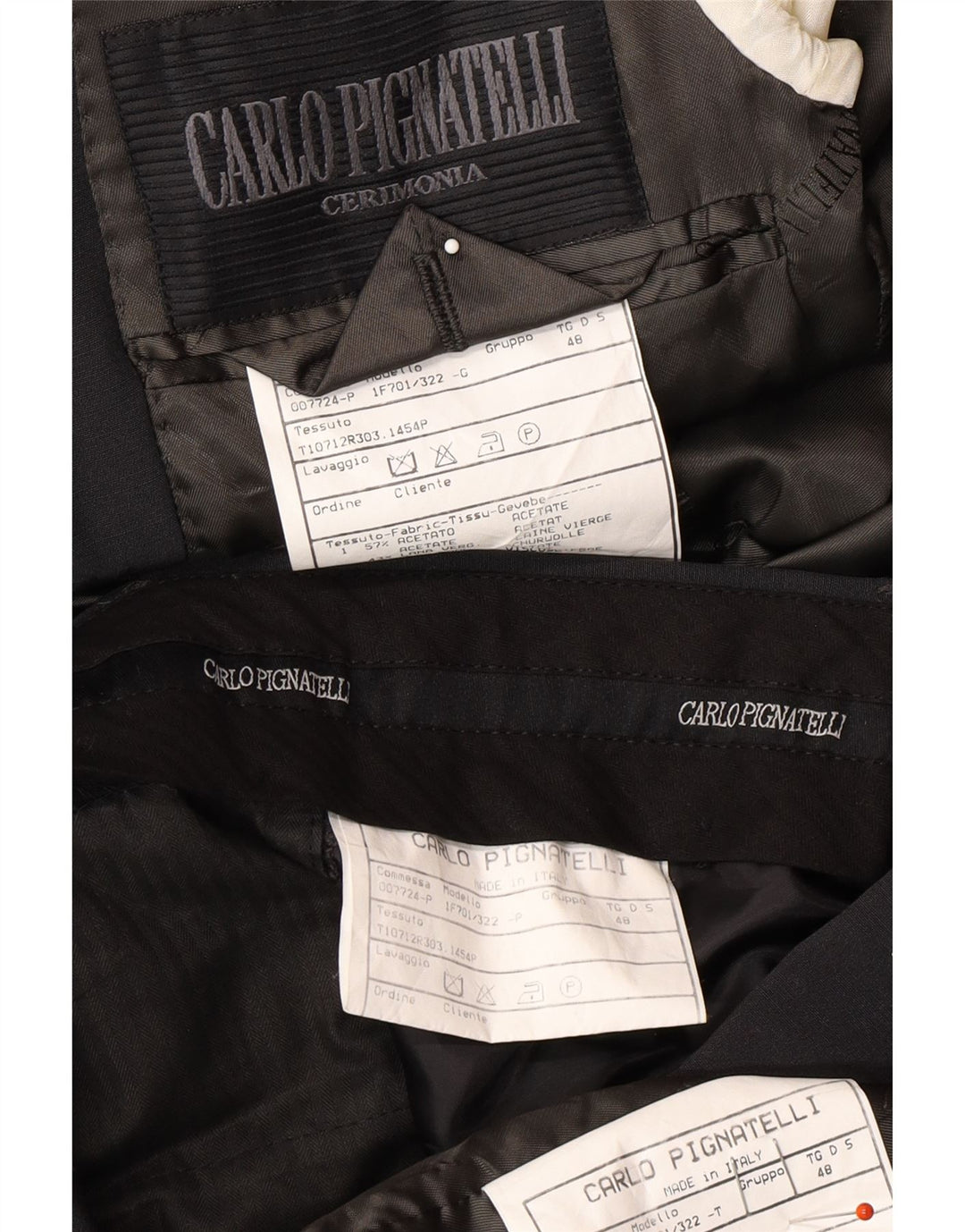 CARLO PIGNATELLI Mens 3 Piece Suit IT 48 Medium W28 L30 Grey Acetate