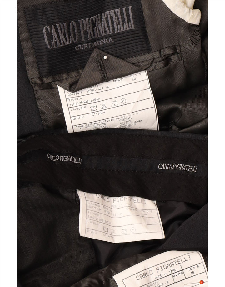 CARLO PIGNATELLI Mens 3 Piece Suit IT 48 Medium W28 L30 Grey Acetate