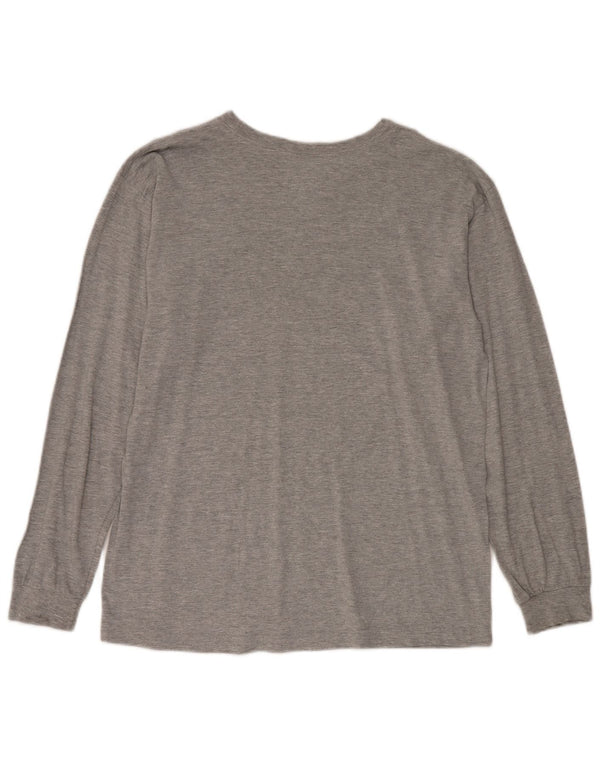 Adidas Maglietta grafica da uomo a maniche lunghe grande in cotone grigio
