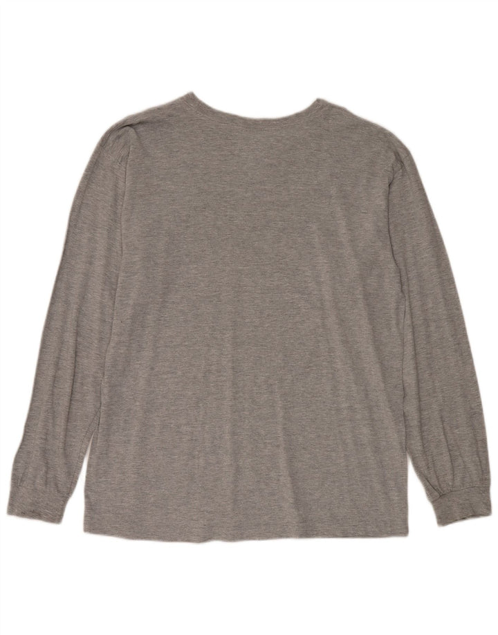 Adidas Maglietta grafica da uomo a maniche lunghe grande in cotone grigio