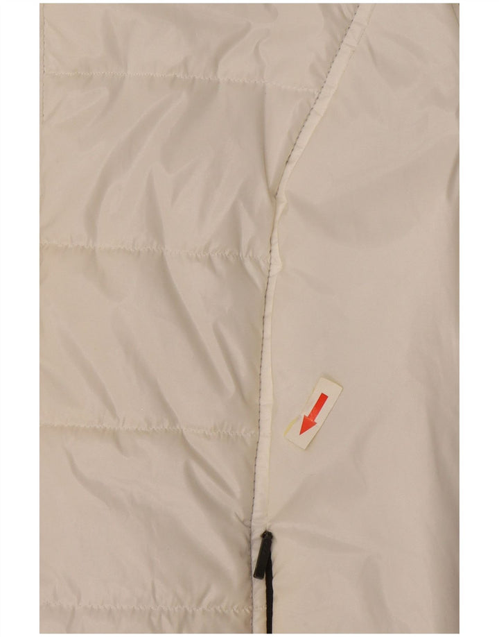 Giacca imbottita bomber con cappuccio da donna Refrigiwear UK 14 grande poliestere bianco
