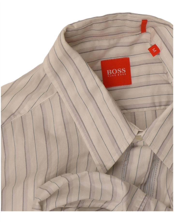 Camicia da uomo Hugo Boss a righe bianche medie