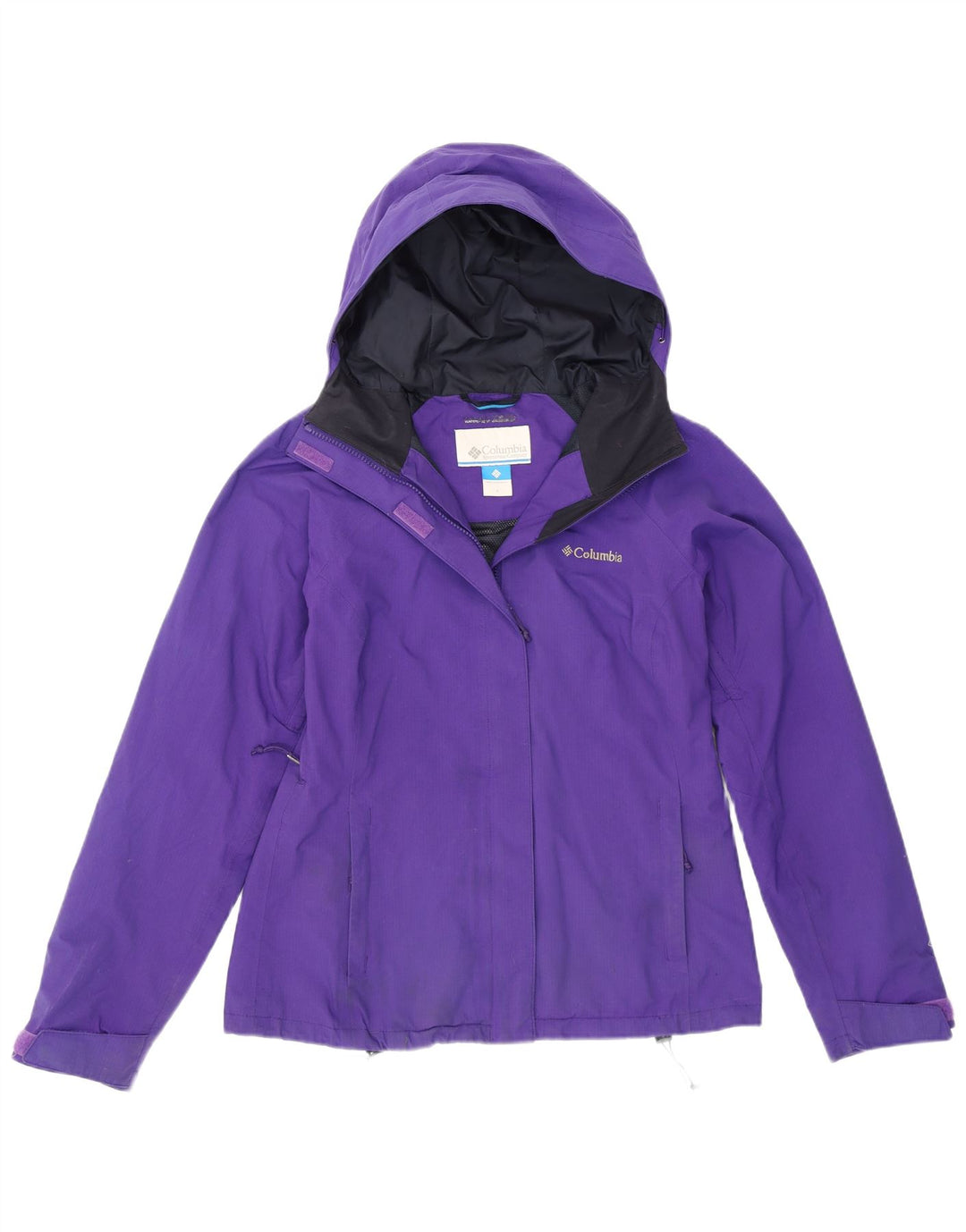 Giacca antipioggia con cappuccio Columbia da donna UK 10 piccola nylon viola