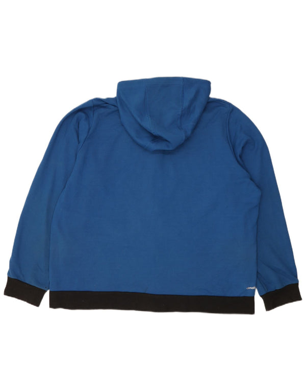 Maglione con cappuccio e zip Adidas Climalite da uomo 2XL Poliestere color block blu
