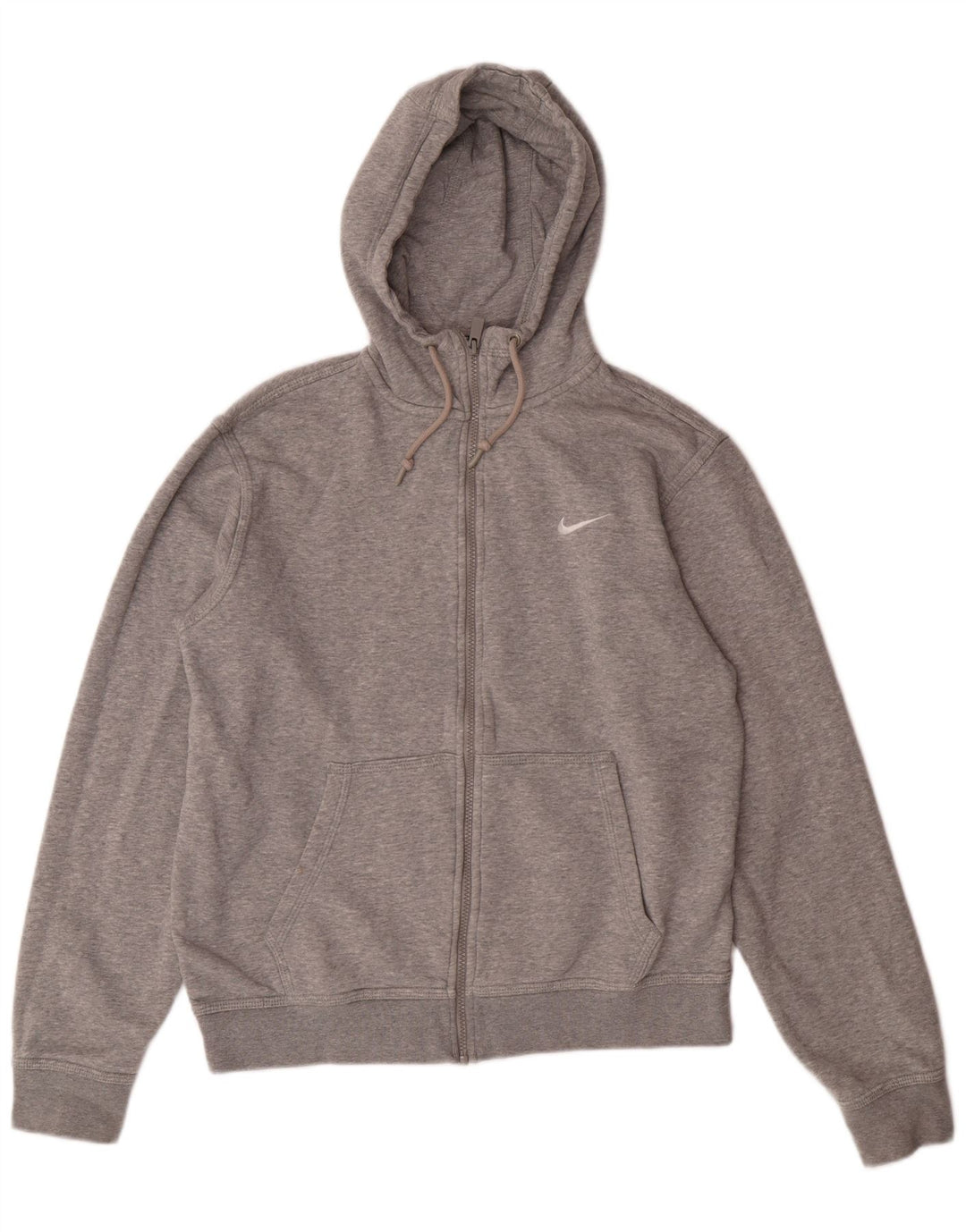 Felpa con cappuccio e zip Nike da uomo in cotone grigio medio
