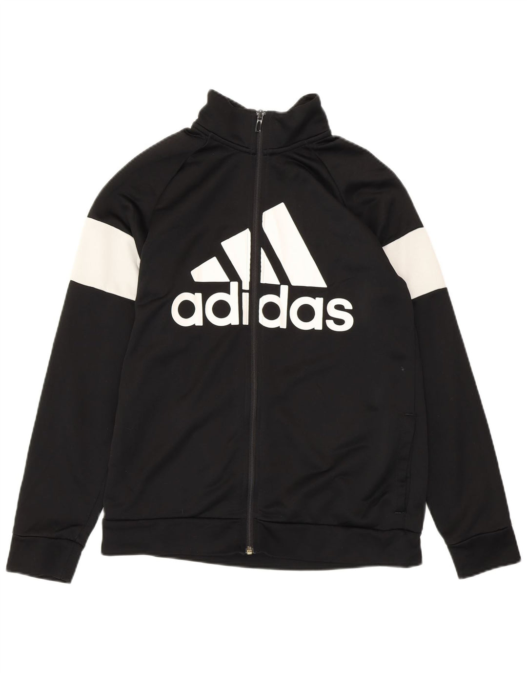 Giacca da ginnastica grafica ADIDAS per ragazzi 14-15 anni, color block nero