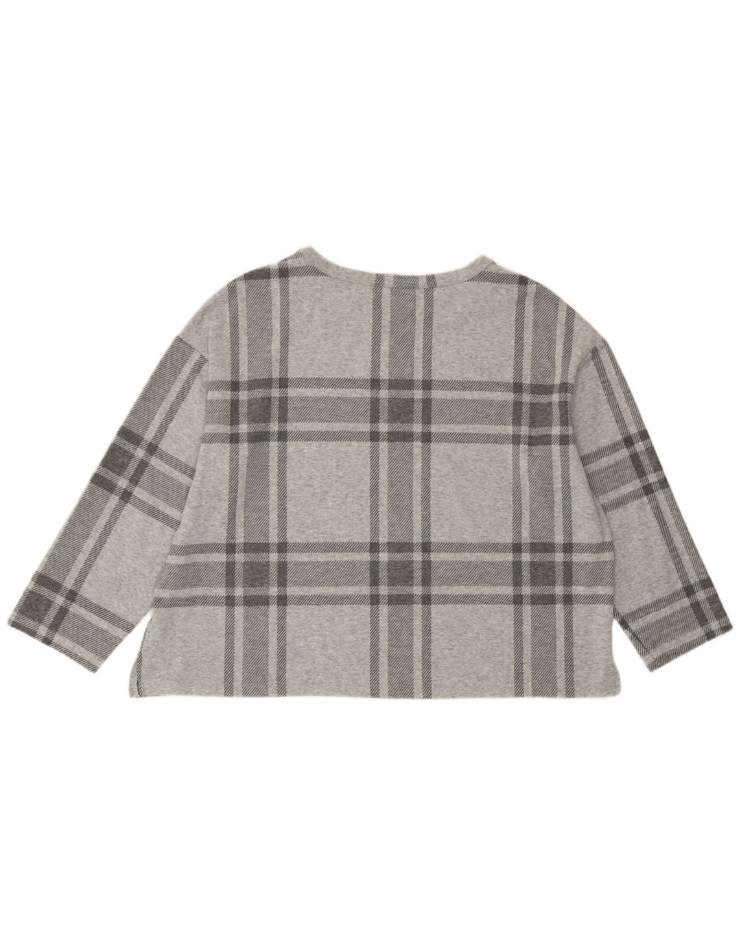 Top corto da donna Marks & Spencer manica 3/4 UK 20 2XL poliestere scozzese grigio