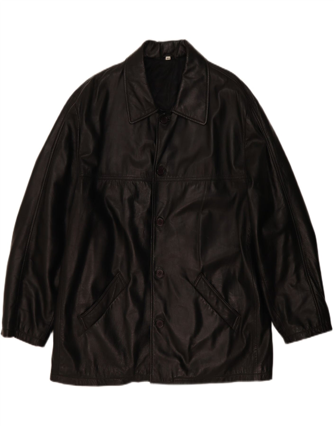 Giacca in pelle vintage da uomo EU 54 2XL Pelle nera