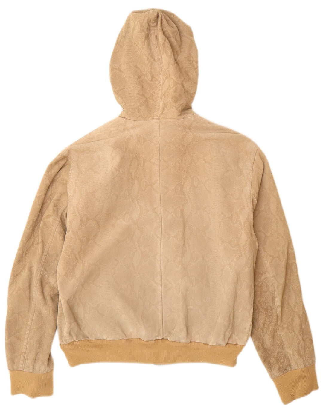 Donna Pelle Bomber con cappuccio da donna IT 42 Beige medio Stampa animalier