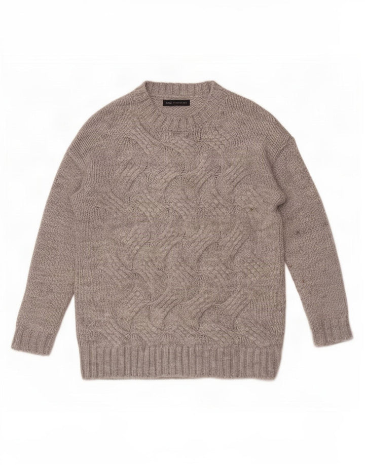 Maglione maglione girocollo oversize da donna Marks & Spencer UK 10 piccolo grigio