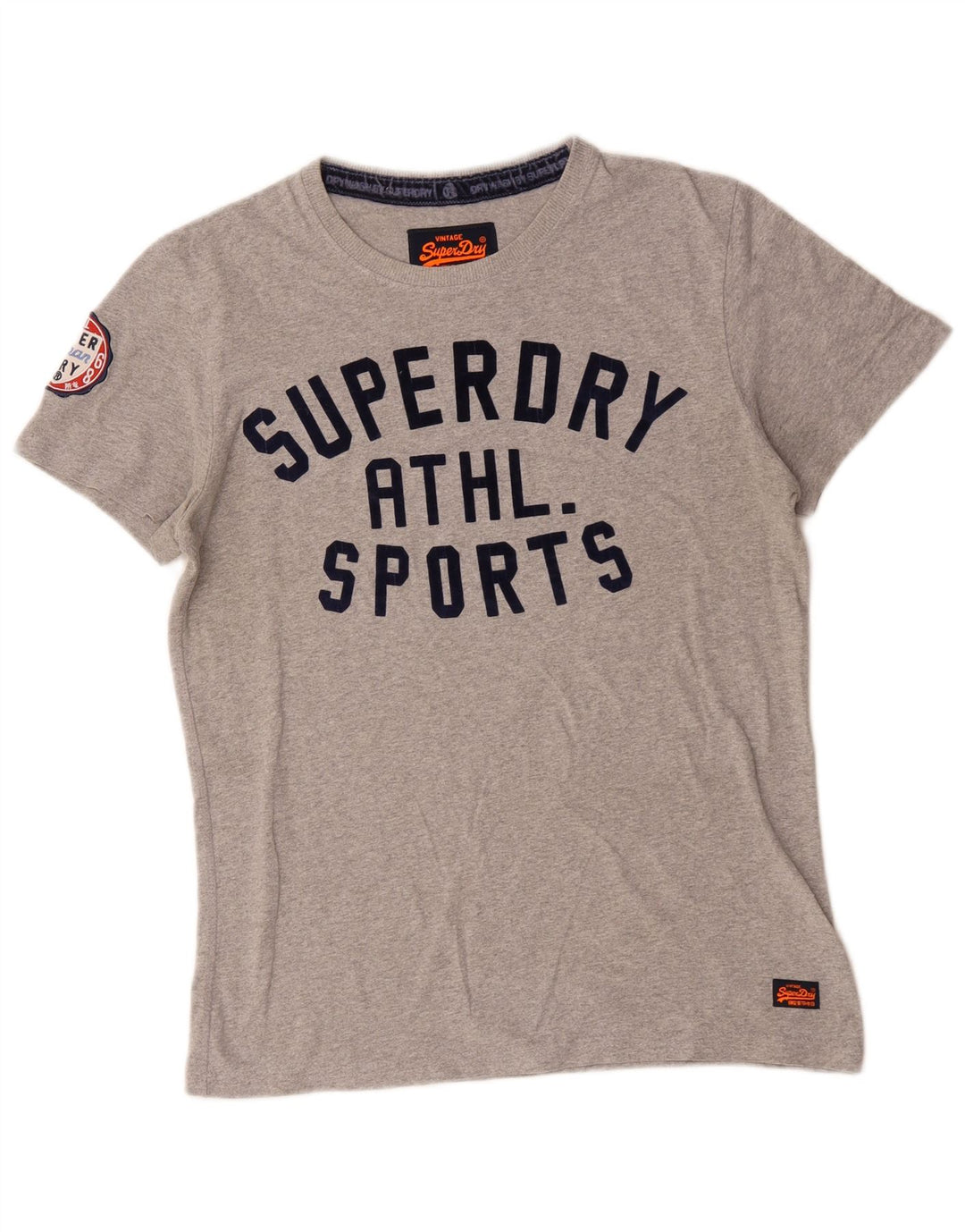 T-shirt grafica da uomo Superdry Top in cotone grigio medio