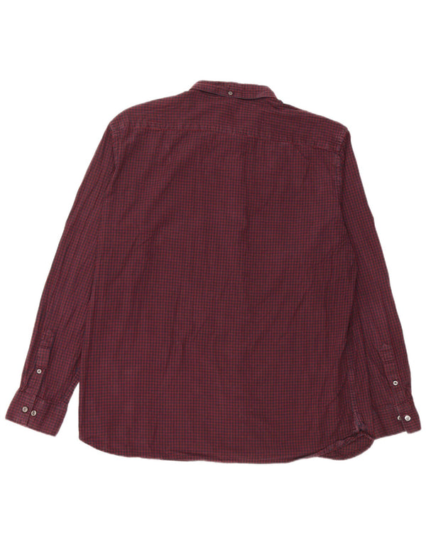 FRENCH CONNECTION Camicia da uomo in flanella 2XL Bordeaux a quadri