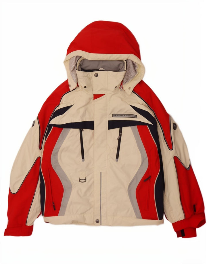 Giacca a vento con cappuccio da uomo Sergio Tacchini colore bianco medio