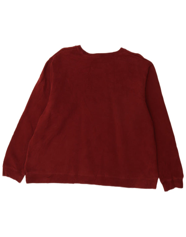 Felpa da donna Eddie Bauer Jumper UK 18 XL Borgogna cotone