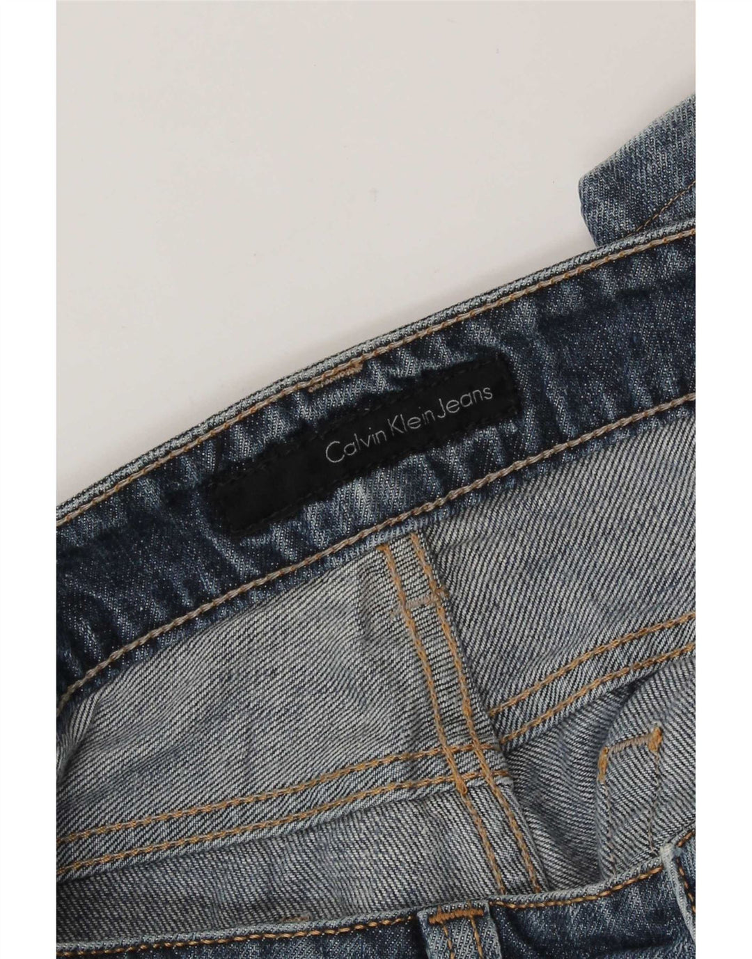 Jeans dritti invecchiati da uomo Calvin Klein W34 L28 Blu