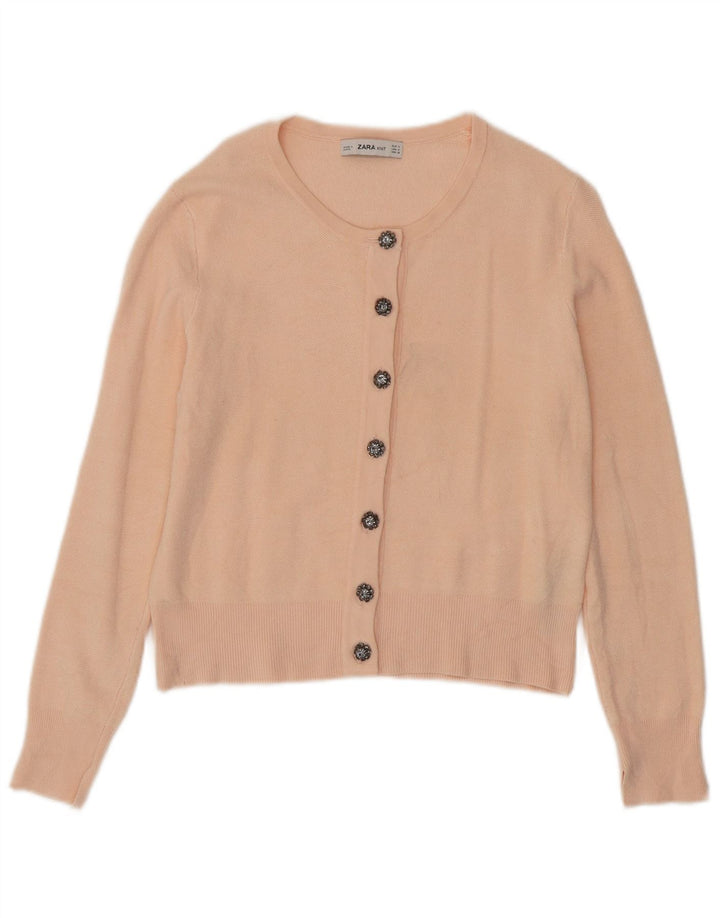 Maglione cardigan da donna Zara UK 12 Viscosa rosa medio