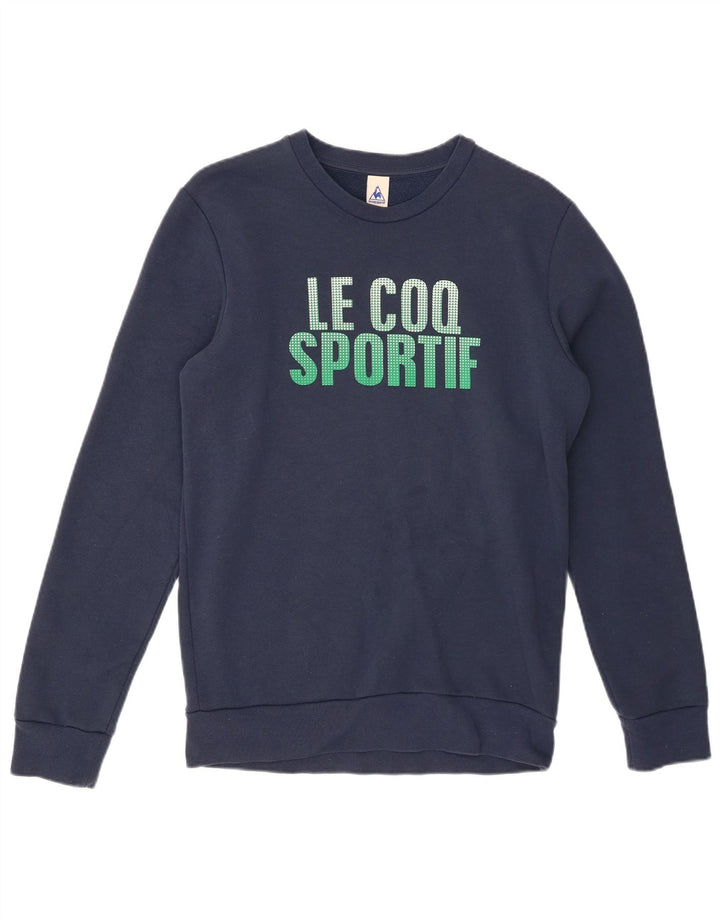 LE COQ SPORTIF Felpa grafica da uomo Maglione piccolo blu navy in cotone