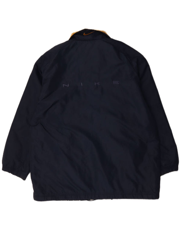 Giacca antipioggia da uomo Nike UK 40 grande nylon blu navy