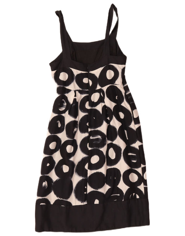 Abito tubino senza maniche da donna Betty Jackson UK 10 Piccolo nero geometrico