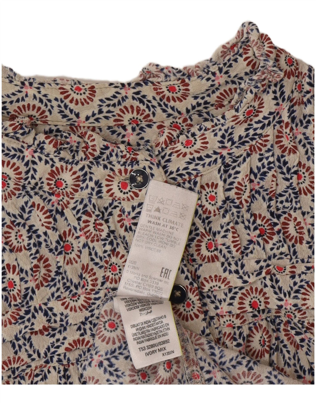 Abito a strati da donna Marks & Spencer UK 16 Grande bohémien multicolore