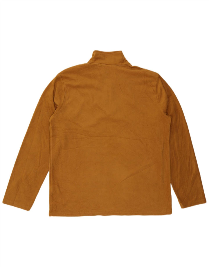 Mountain Warehouse Maglione in pile da uomo con collo e zip, grande, in poliestere marrone