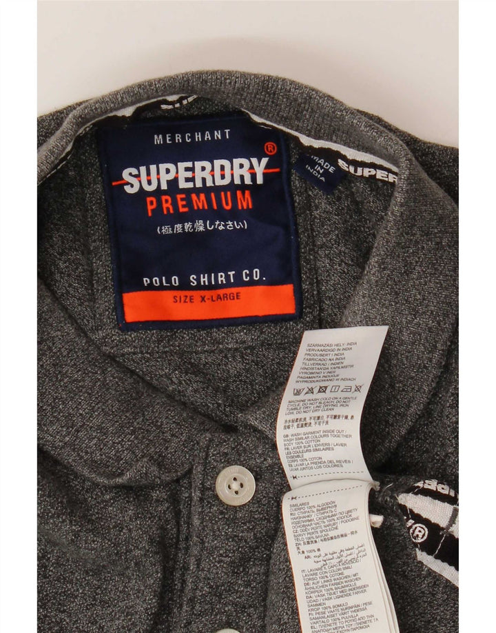 Polo grafica da uomo Superdry XL in cotone grigio