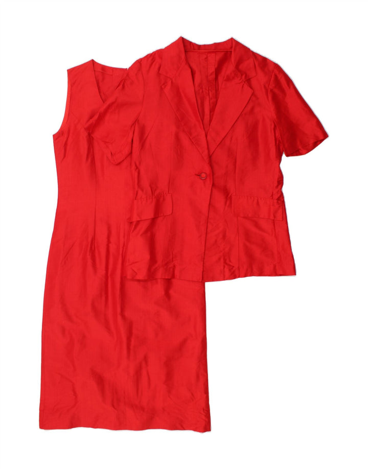 VINTAGE Womens 1 Button 2 Piece Set UK 12 Medium Red Vintage Vintage and Second-Hand Vintage from Messina Hembry 