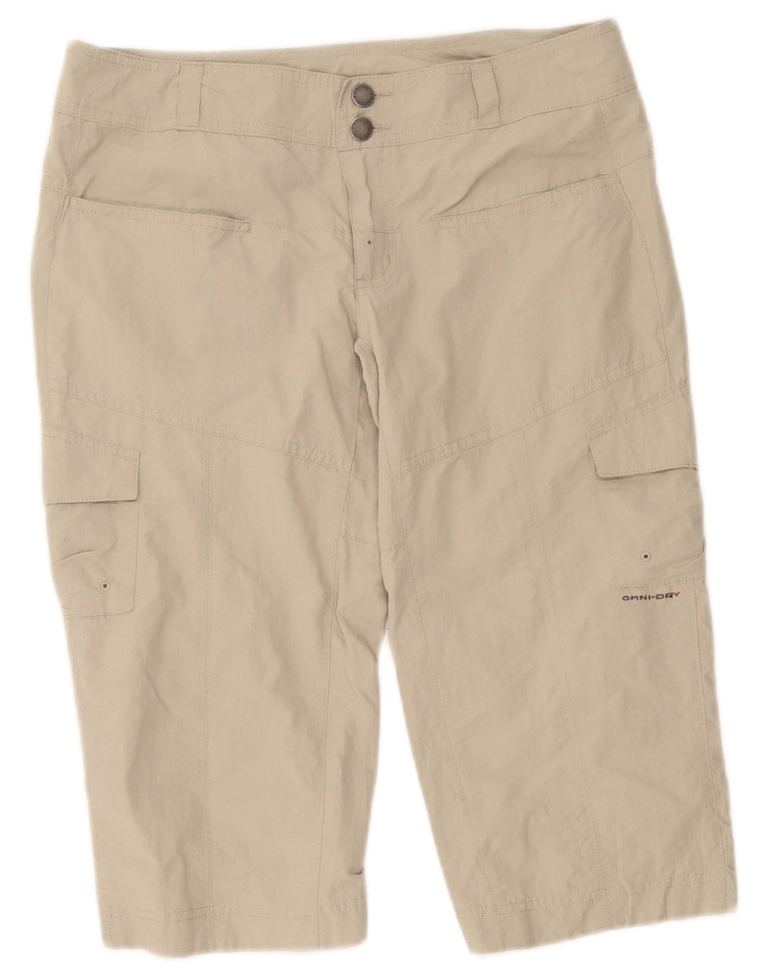 Pantaloncini cargo Columbia da donna in titanio US 4 Small W32 Nylon beige