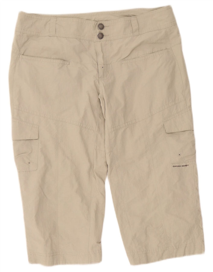 Pantaloncini cargo Columbia da donna in titanio US 4 Small W32 Nylon beige