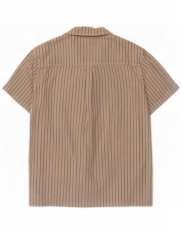 Camicia a maniche corte da uomo Lee in cotone gessato beige medio