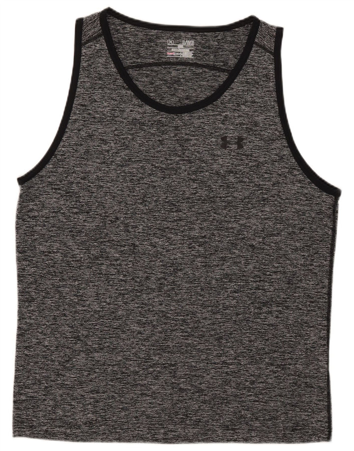 Canottiera Under Armour da uomo Heat Gear XL poliestere chiazzato grigio