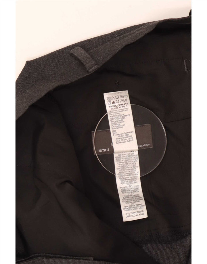 Pantaloni da abito vestibilità regolare Marks & Spencer da uomo W38 L29 poliestere grigio